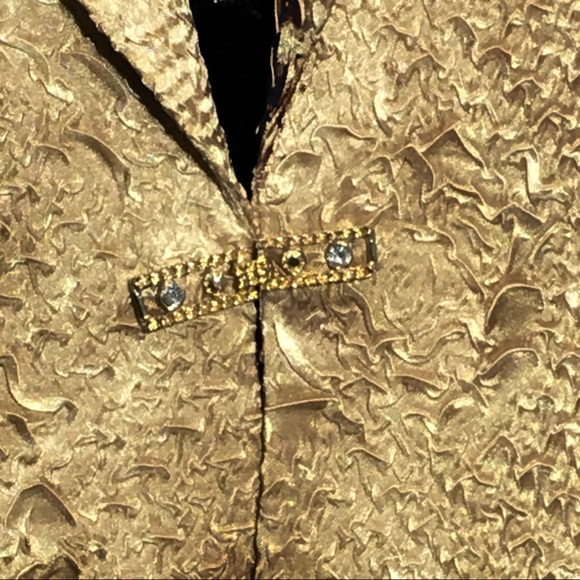 Vintage RIBKOFF Gold Blazer textured evening crystals - Picture 6 of 16